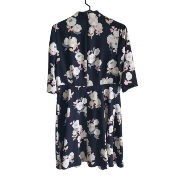 Kate Spade Posey Black Mock Turtleneck Floral Swing Dress Size 2 - Picture 3 of 10